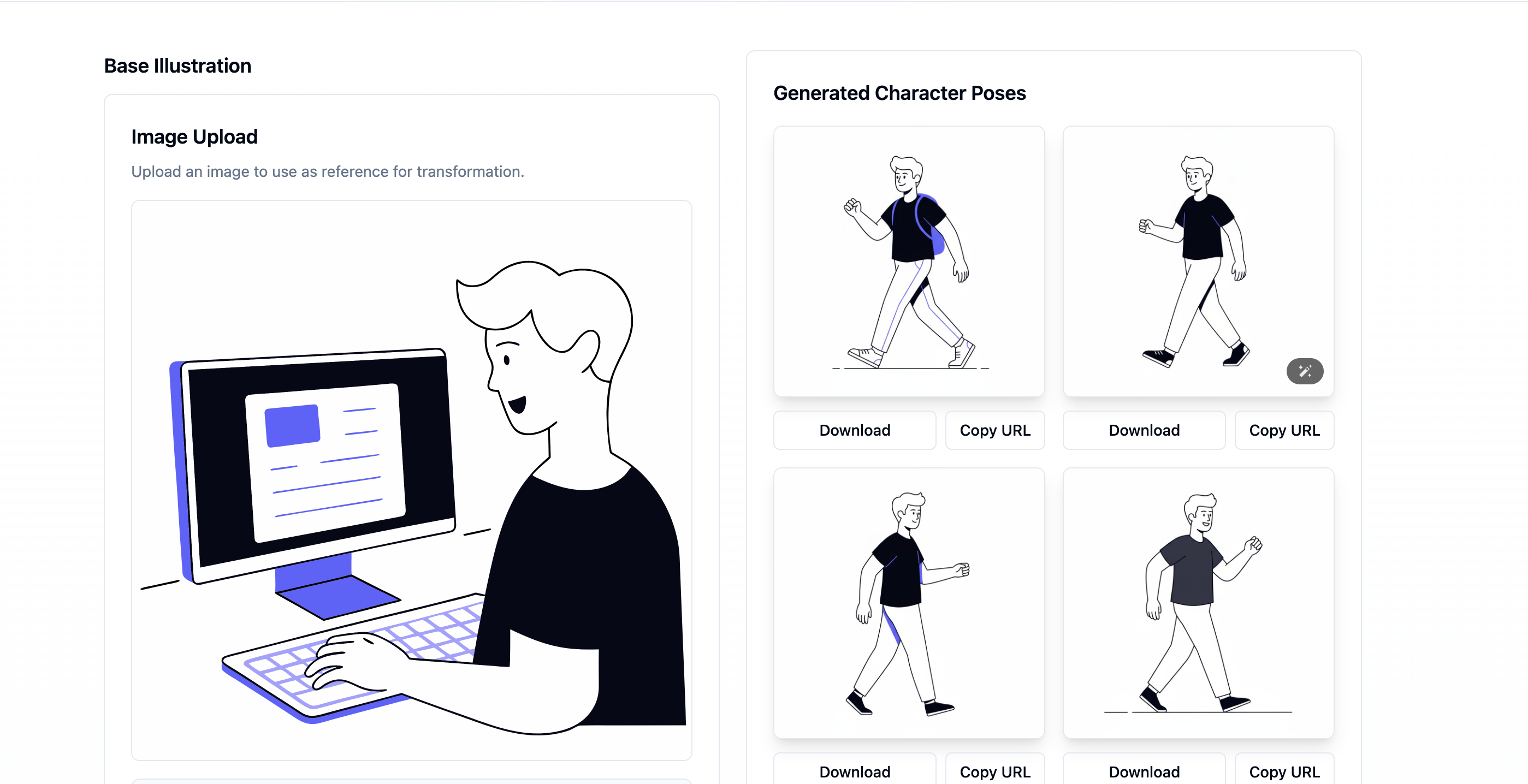 AI illustration pose generation example