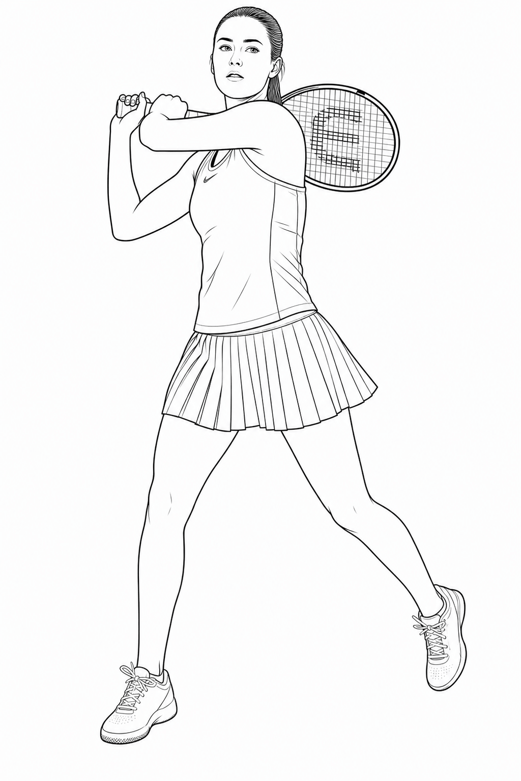 Line art style version of the same character pose
