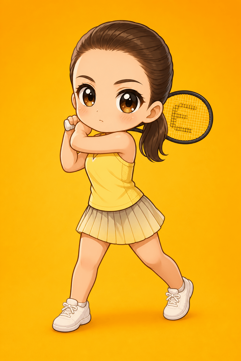 Q cartoon style version of the same character pose