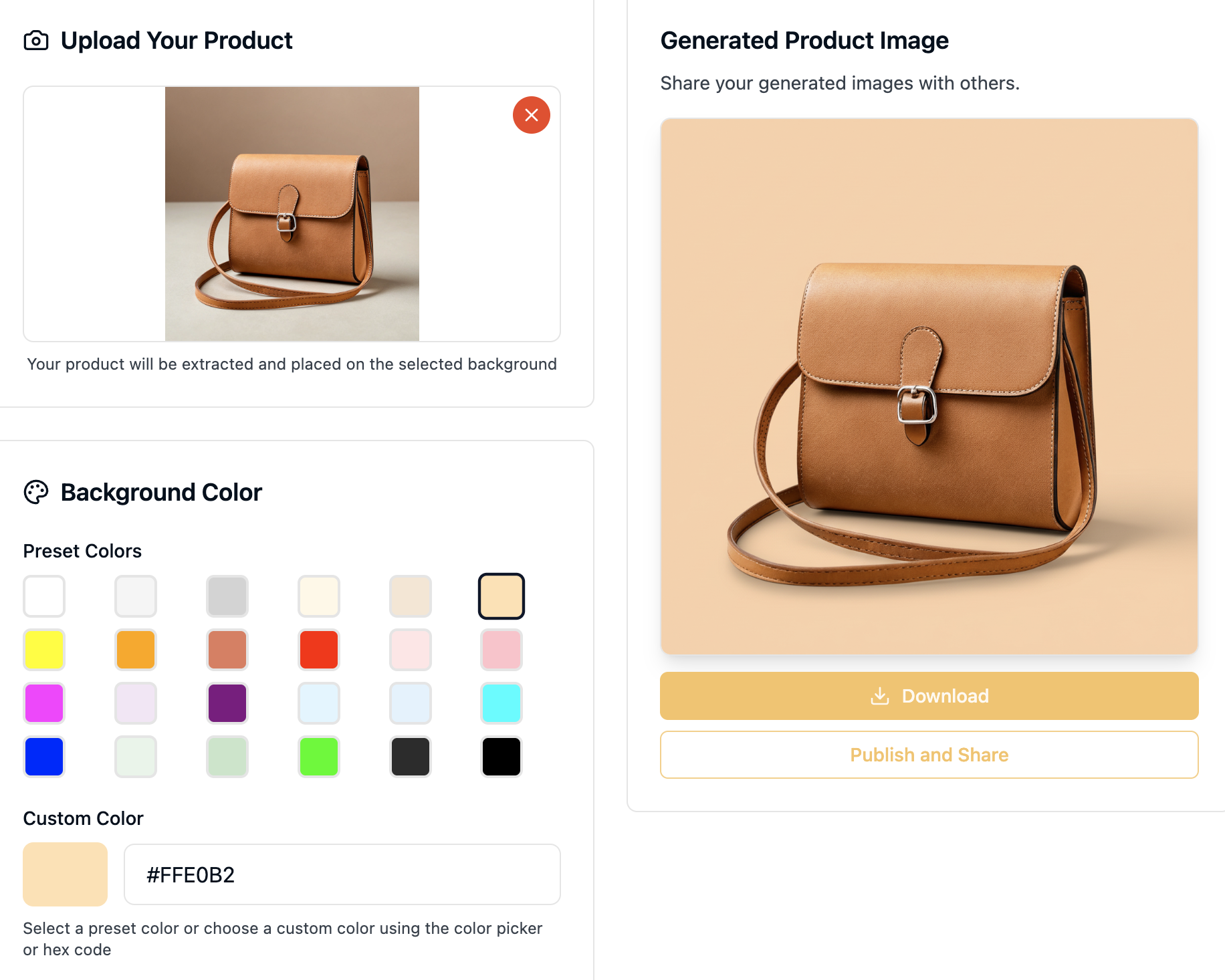 Product pure background example showing product on pure color background with realistic lighting